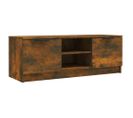 Meuble TV Chêne Fumé 102x35x36,5 Cm Bois Contreplaqué