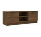 Meuble TV Chêne Marron 102x35x36,5 Cm Bois Contreplaqué