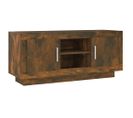 Meuble TV Chêne Fumé 102x35x45 Cm Bois Contreplaqué