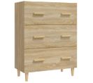 Buffet Chêne Sonoma 70x34x90 Cm Bois Contreplaqué