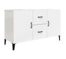 Buffet Blanc Brillant 100x36x60 Cm Bois Contreplaqué