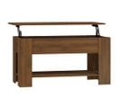 Table Basse Chêne Marron 101x49x52 Cm Bois Contreplaqué