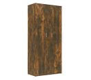 Armoire à Chaussures Chêne Fumé 80x39x178 Cm Bois Contreplaqué