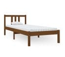 Cadre De Lit Marron Miel Bois Massif 75x190 Cm Petit Simple