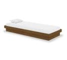 Cadre De Lit Marron Miel Bois Massif 75x190 Cm Petit Simple