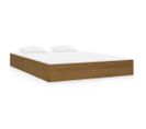 Cadre De Lit Marron Miel Bois Massif 135x190 Cm Double