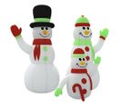 Famille De Bonhommes De Neige Gonflable Avec LED 360 Cm