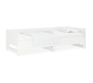 Lit Coulissant Blanc Bois De Pin Massif 2x(90x200) Cm