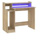 Bureau Avec Lumières LED Chêne 97x45x90 Cm Bois Contreplaqué