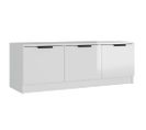 Meuble TV Blanc Brillant 102x35x36,5 Cm Bois Contreplaqué