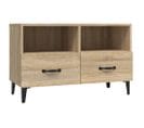 Meuble TV Chêne Sonoma 80x36x50 Cm Bois Contreplaqué