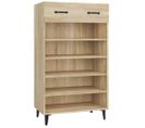 Armoire à Chaussures Chêne Sonoma 60x35x105cm Bois Contreplaqué