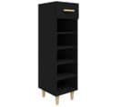 Armoire à Chaussures Noir 30x35x105 Cm Bois Contreplaqué