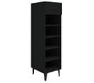 Armoire à Chaussures Noir 30x35x105 Cm Bois Contreplaqué