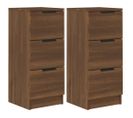 Buffets 2 Pièces Chêne Marron 30x30x70 Cm Bois Contreplaqué