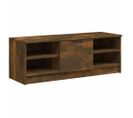 Meuble TV Chêne Fumé 102x35,5x36,5 Cm Bois Contreplaqué