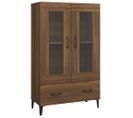 Buffet Chêne Marron 70x31x115 Cm Bois Contreplaqué