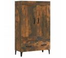 Buffet Haut Chêne Fumé 70x31x115 Cm Bois Contreplaqué