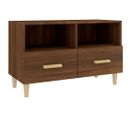 Meuble TV Chêne Marron 80x36x50 Cm Bois Contreplaqué