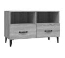 Meuble TV Sonoma Gris 80x36x50 Cm Bois Contreplaqué