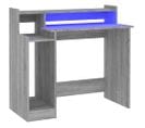 Bureau Et Lumières LED Sonoma Gris 97x45x90cm Bois Contreplaqué