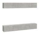 Meubles TV Muraux 4 Pièces Gris Béton 100x30x30 Cm