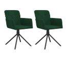 Chaises Pivotantes À Manger Lot De 2 Vert Foncé Velours