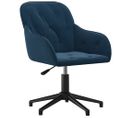 Chaise Pivotante De Bureau Bleu Velours