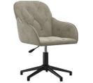 Chaise Pivotante De Bureau Gris Clair Velours