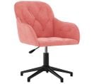 Chaise Pivotante De Bureau Rose Velours