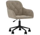 Chaise Pivotante De Bureau Gris Clair Velours