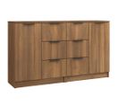 Buffets 2 Pièces Chêne Marron 60x30x70 Cm Bois Contreplaqué