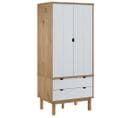 Armoire Otta Marron Et Blanc 76,5x53x172 Cm Bois Massif Pin