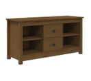 Meuble TV Marron Miel 103x36,5x52 Cm Bois De Pin Massif