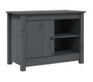 Meuble TV Gris 70x36,5x52 Cm Bois De Pin Massif