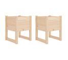 Jardinières 2 PCs 40x40x52,5 Cm Bois Massif De Pin