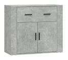 Buffet Gris Béton 80x33x70 Cm Bois Contreplaqué