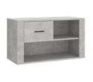 Armoire à Chaussures Gris Béton 80x35x45 Cm Bois Contreplaqué