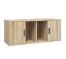 Meuble TV Chêne Sonoma 100x35x40 Cm Bois Contreplaqué