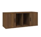 Meuble TV Chêne Marron 100x35x40 Cm Bois Contreplaqué