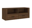 Meuble TV Chêne Marron 100x35x40 Cm Bois Contreplaqué