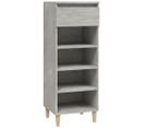 Armoire à Chaussures Gris Béton 40x36x105 Cm Bois Contreplaqué