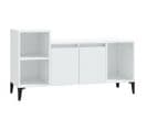 Meuble TV Blanc 100x35x55 Cm Bois Contreplaqué