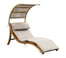 Salina Chaise Longue De Jardin En Bois   Bain De Soleil Avec Toit et Coussin   Avec Toit Solaire