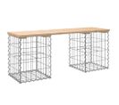 Banc De Jardin Design De Gabion 103x31x42 Cm Bois Massif De Pin