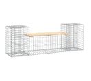 Banc De Jardin Design Gabion 183x41x60,5 Cm Bois Massif De Pin