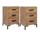 Tables De Chevet 2 PCs 40x30x55 Cm Bois De Pin Massif