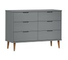 Commode Molde Gris 113x40x80 Cm Bois De Pin Massif