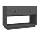 Meuble TV Gris 90x40x60 Cm Bois De Pin Massif