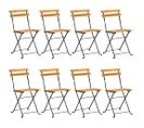 Chaises Pliables De Jardin 8 PCs Acier Et Bois D'acacia Massif